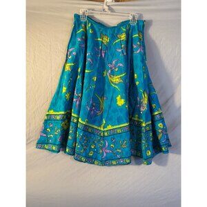 Blue Plate Boho Vibes Embellished Skirt Womens Size 10 Medium Flowy Full